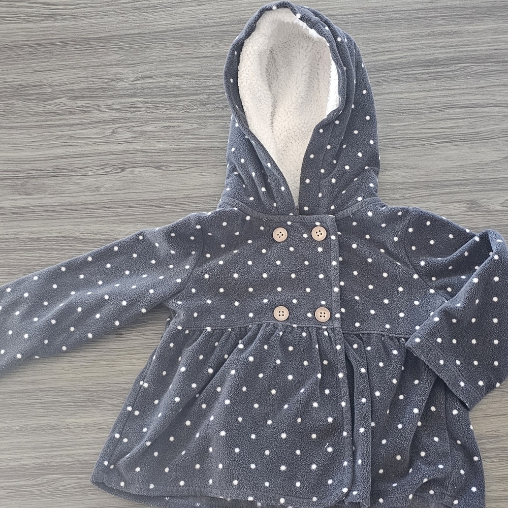 Carter's Navy Polka Dot Hooded Puffer Jacket